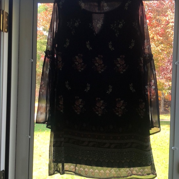 Black floral long sleeve dress - Picture 5 of 5